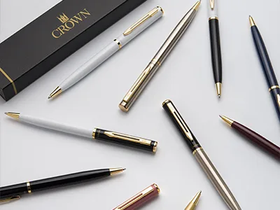 Diferenças das canetas Crown: Esfero, Roller, Gel e Tinteiro